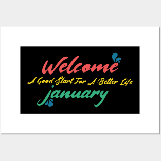 Welcome january Posters and Art